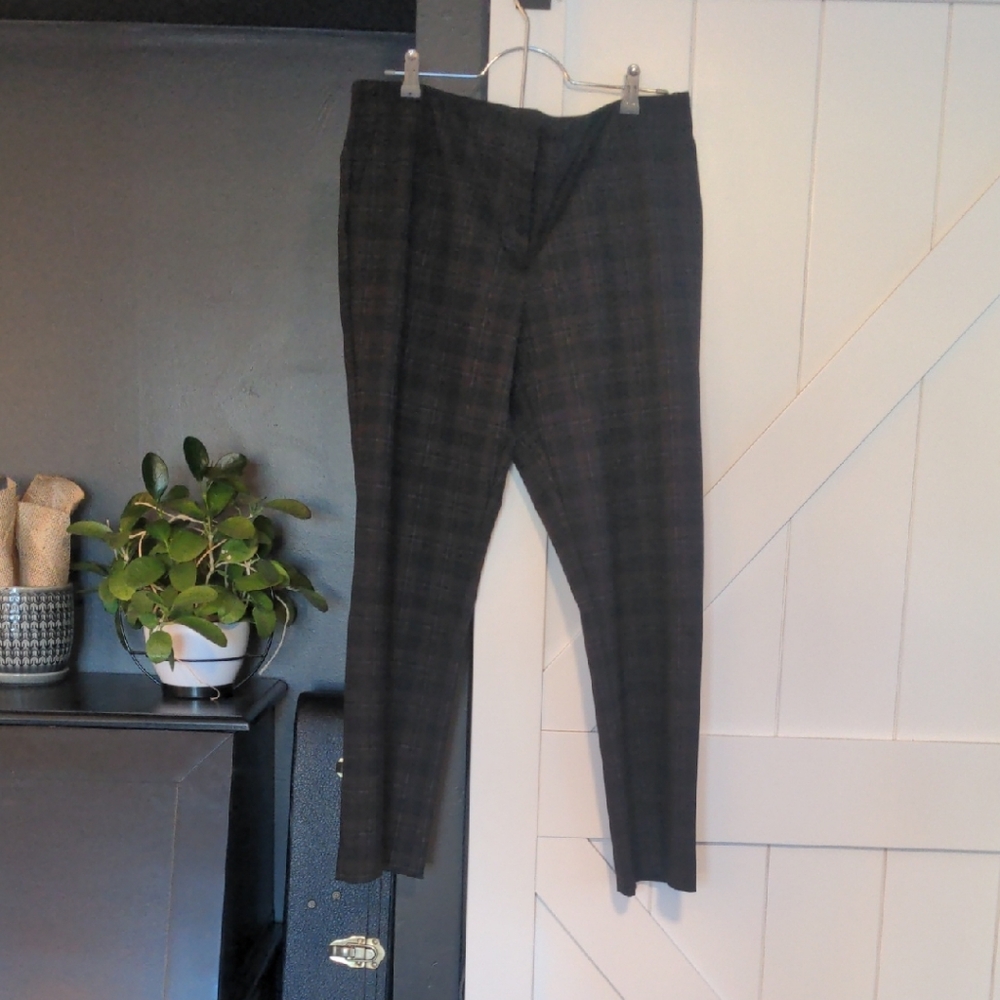 Amanda & Chelsea women's Plaid Pants - Black and Gray and Brown